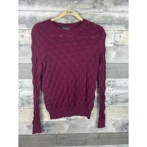 ModCloth Women's Burgundy Small Long Sleeve Sweater